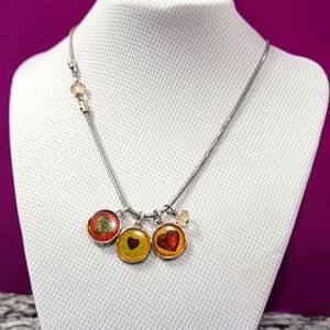 BRIGHTON RETIRED GLITTERING HEARTS REVERSIBLE NECKLACE NWOT